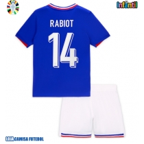Camisa de Futebol França Adrien Rabiot #14 Equipamento Principal Infantil Europeu 2024 Manga Curta (+ Calças curtas)
